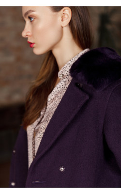 Зимове пальто з хутром, модель Моніка
