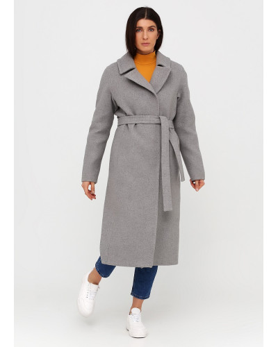 Класичне утеплене сіре пальто, модель Моніка