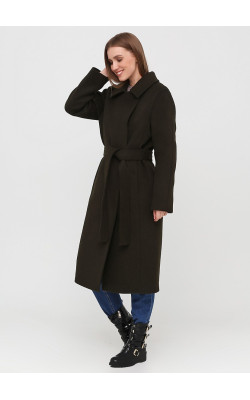 Базове пальто прямого крою кольору хакі,мод Моніка
