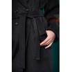 Чёрное двубортное пальто из шерсти, модель Хейли