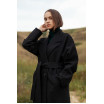 Чёрное утепленное пальто 20-203/У-1062-148
