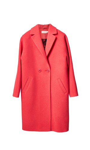 Пальто жіноче коралового кольору