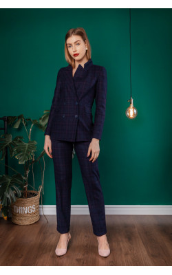 Синие брюки в клетку 30-231__1-934