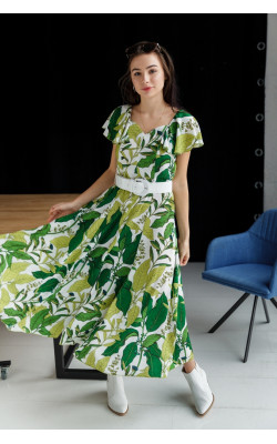 Платье годе с растительным принтом 30-235-817