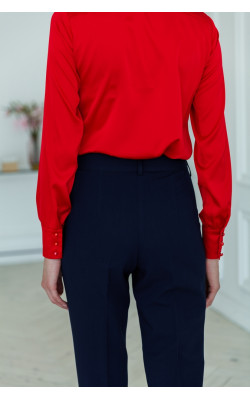 Синие брюки из костюмной ткани 30-238/1-815