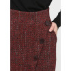 Тёплая юбка-карандаш миди из черно-красного твида