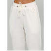 Трикотажные белые штаны с завышенной талией