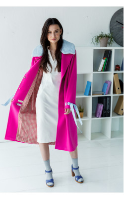 Пальто с голубым вороткиком 77-1101