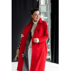 Красное пальто с цельнокроенным рукавом 77-1102