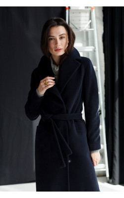 Базовое пальто темно-синего цвета 77-1103