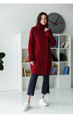 Пальто со сьемным мехом 77-1104