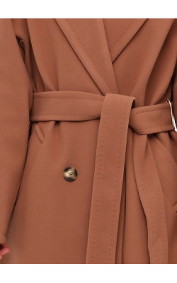 Утеплене пальто двубортного прямого крою