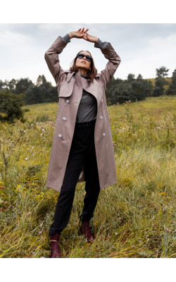 Оригінальний тренч холодного бежевого відтінку