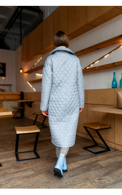 Стьобане пальто кольору олова  77-1132/У-759-128-6