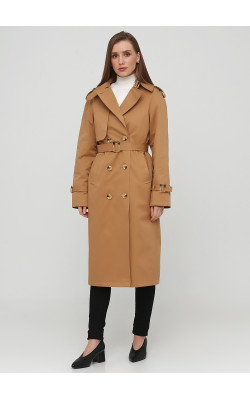 Класичний тренч кольору кемел з жилетом