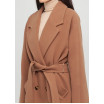 Утепленное коричневое пальто оверсайз