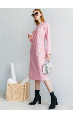 Шерстяное платье с фигурным подрезом 77-267