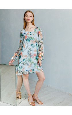 Платье 77-282 принт цветы