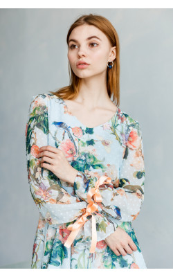 Платье 77-282 принт цветы