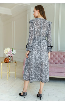 Шифонова сукня з атласними зав'язками 77-284-707