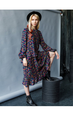 Платье с рюшами длинное 77-288-646