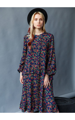 Платье с рюшами длинное 77-288-646