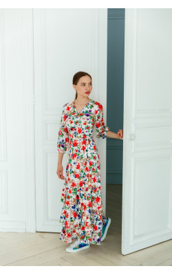 Квіткове плаття з воланами 77-353-711