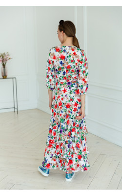 Квіткове плаття з воланами 77-353-711
