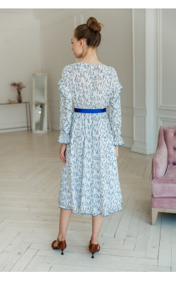 Сукня з рюшами на рукавах 77-355-708