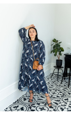 Сукня з пташиним принтом 77-362-705