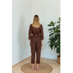 Лляний костюм в коричневому кольорі 77-363-792