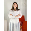 Белая блуза со съёмной рюшей 77-393-766