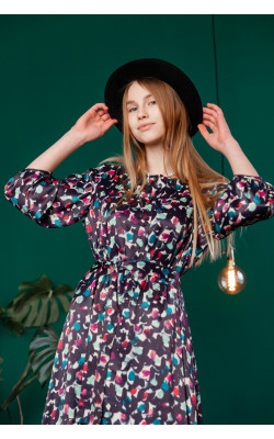 Довга сукня в кольоровий принт 77-400-776