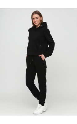 Класичні трикотажні чорні штани з начосом