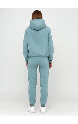Утеплене худі м'ятного відтінку з кишенею