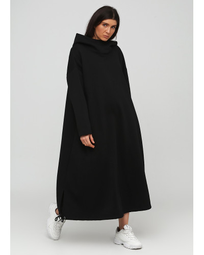 Екстравагантне чорне широке плаття з начосом