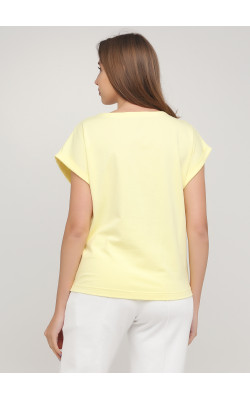Вільна жовта футболка з суцільнокроєним рукавом