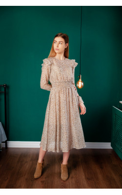 Шифоновое платье с резинкой на талии77-403-774-123