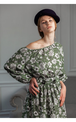 Платье с преспущеным плечом 77-405-780