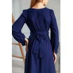 Длинное синее платье с воланом 77-407-784