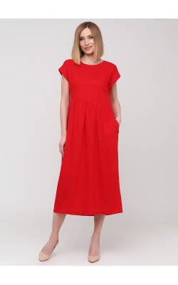 Яскрава літня червона сукня