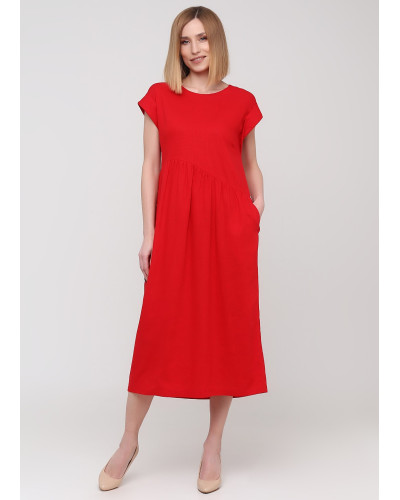 Яркое летнее красное платье