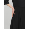 Черное атласное платье с рукавом-бантом