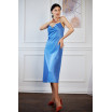 Блакитна атласна сукня комбінація