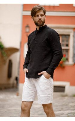 Черная муслиновая рубашка