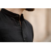 Черная муслиновая рубашка с коротким рукавом